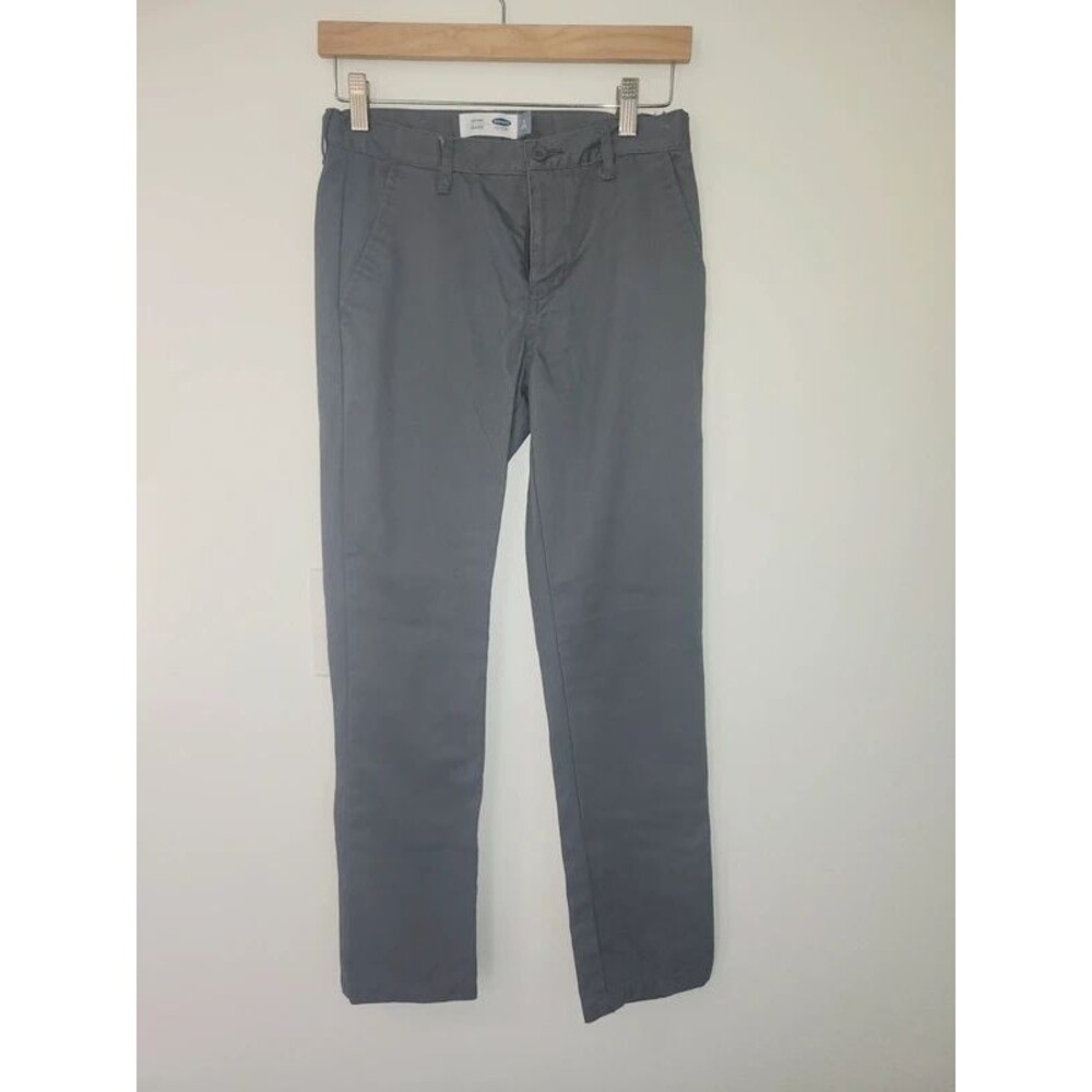 100% Cotton Boys  Grey Chino Pants Skinny Straight Leg  Sz 14 Old Navy